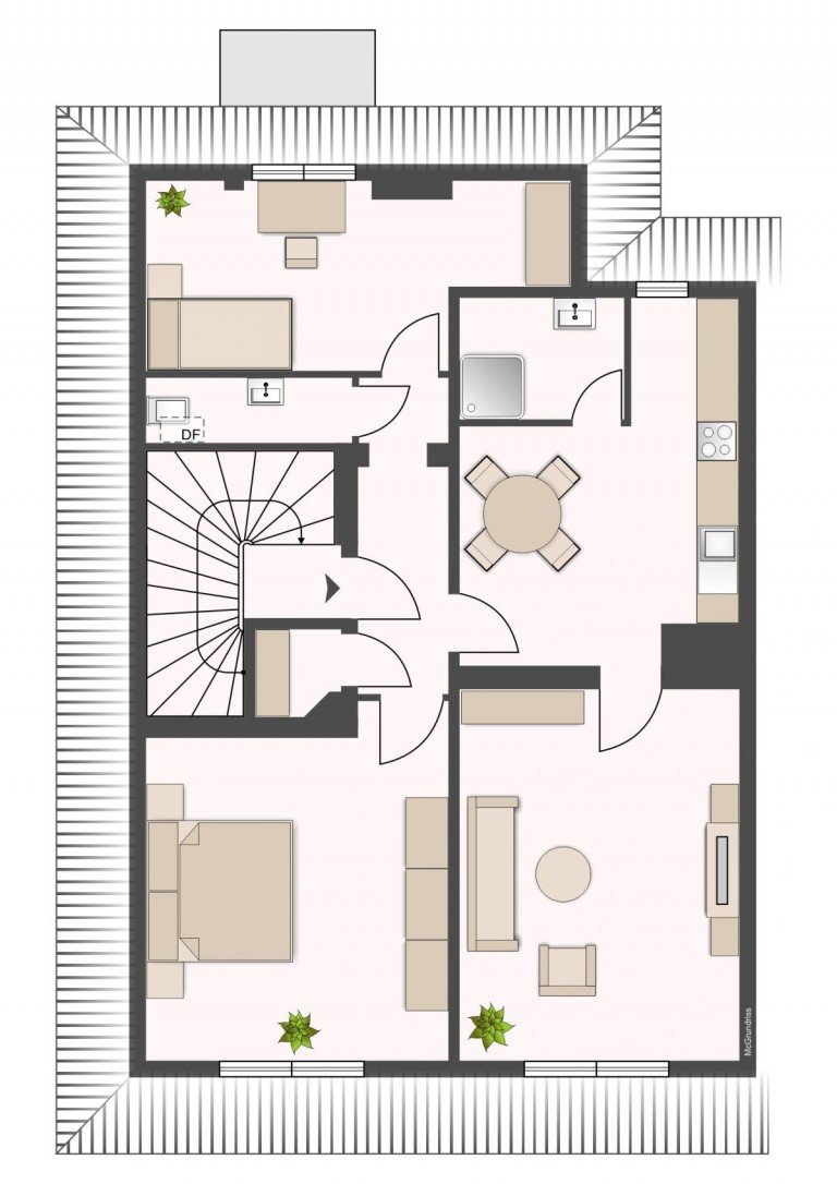  Frankfurt am Main Dachgeschosswohnung ! Altbau - saniert - 3 Zimmer DG-Wohnung